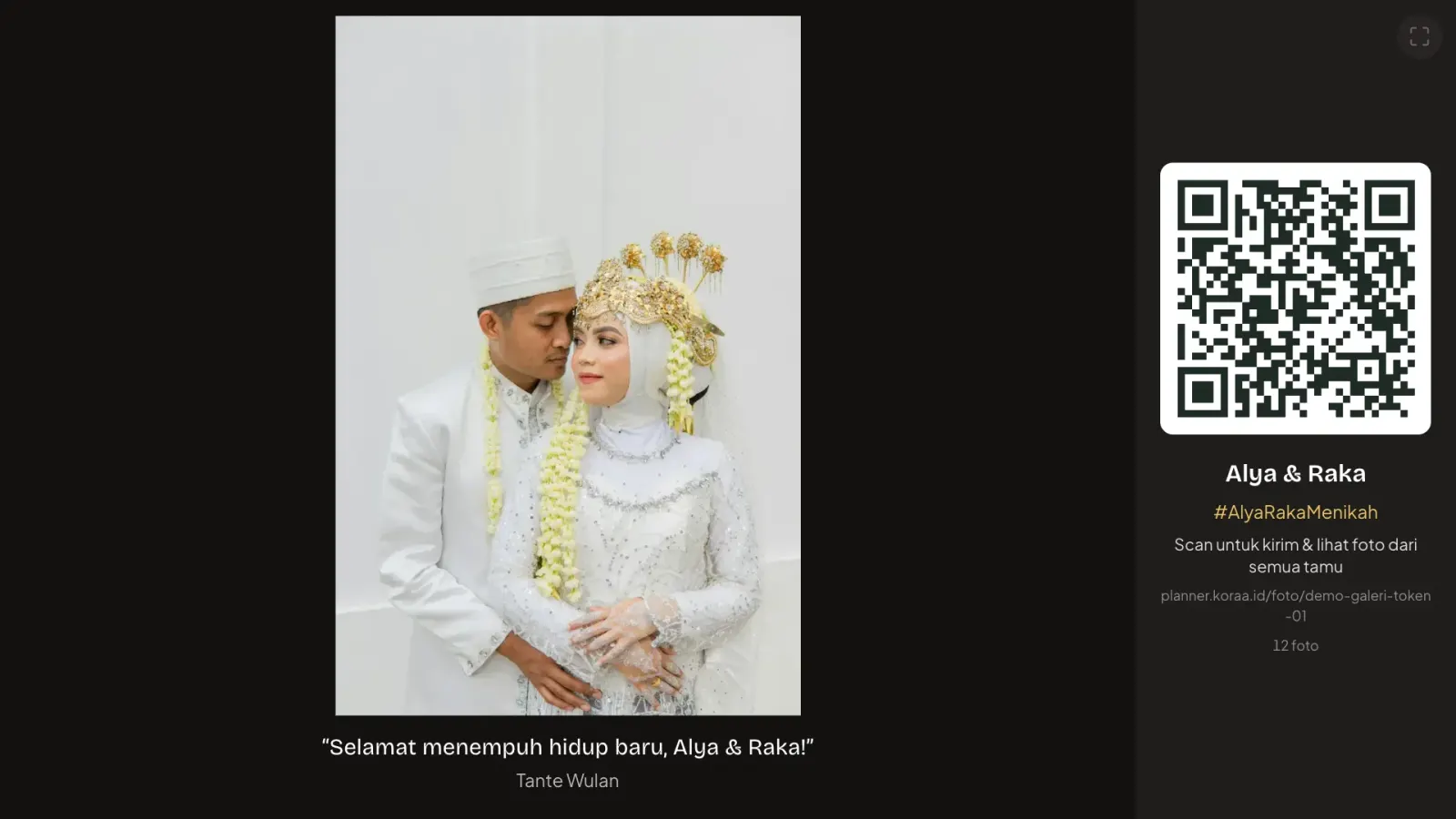 Tayangan galeri tamu di layar