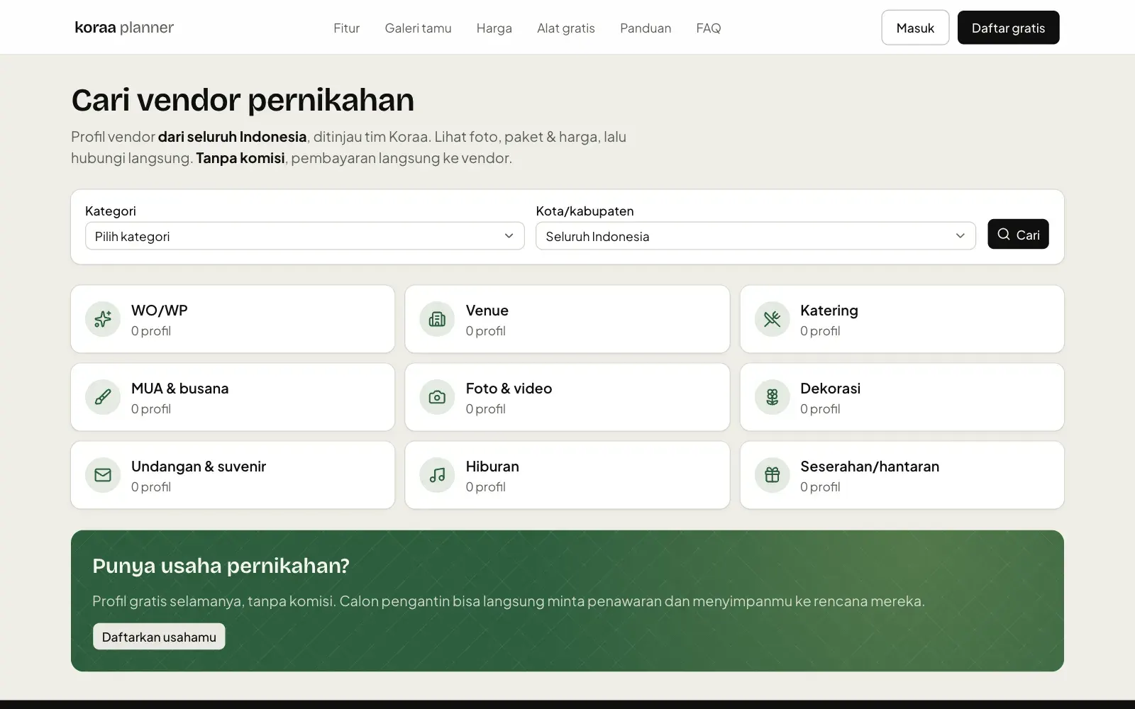 Direktori vendor pernikahan