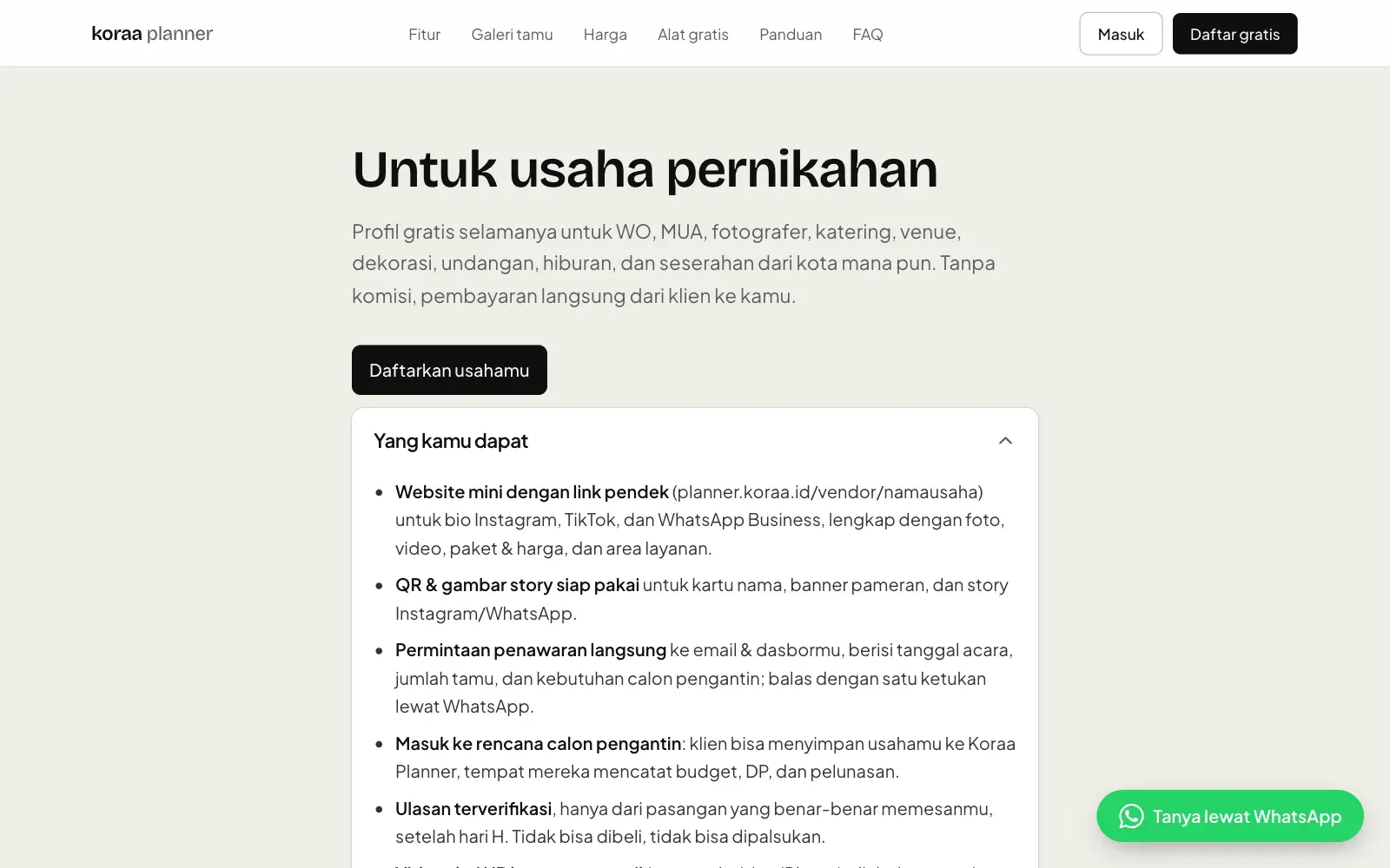 Halaman untuk vendor